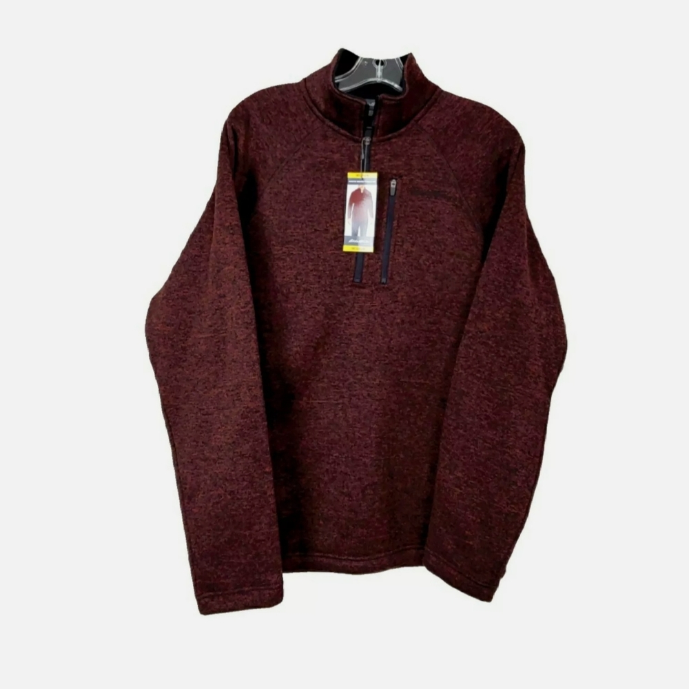 NWT Eddie Bauer Radiator Men Plum 1/4 Zip Pullover - Picture 3 of 8